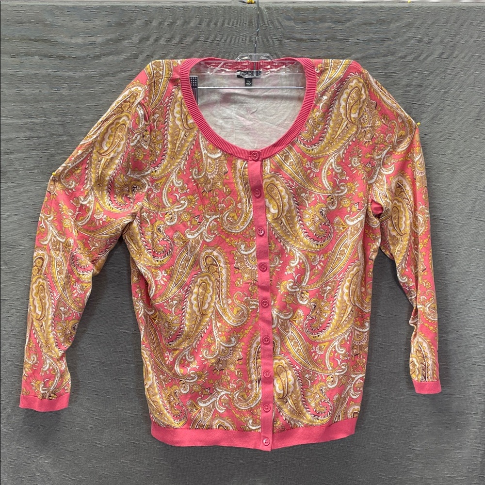 Talbots Pink and‎ Gold Paisley Camisole